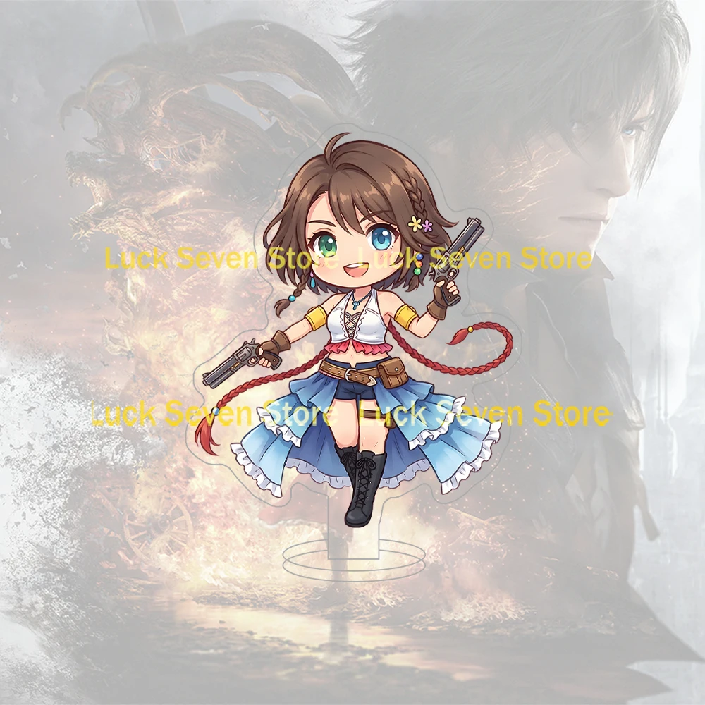 Final Fantasy Brave Exvius Q‑style Acrylic Stand Figure Rikku Tidus Yuna Lulu Auron Wakka Jecht Seymour Chibi Keychain Gift