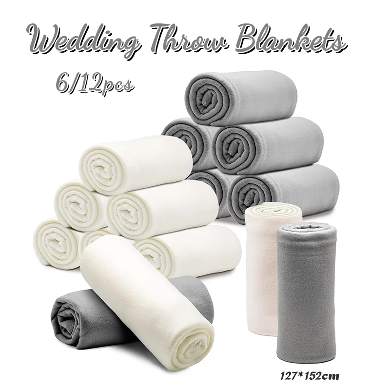4-8PCS Fleece Throw Blankets 60 X 50 in Gray Wedding Blankets for Guests Bulk Cheap Blankets Bulk Blankets for Homeless Donate