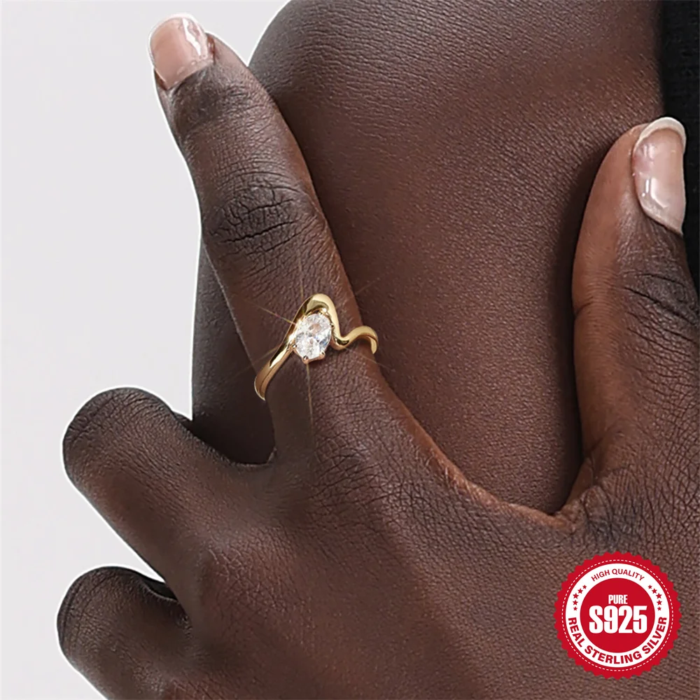 

ROXI S925 стерлингового серебра геометрическое голубиное яйцо циркон обручальное кольцо для женщин роскошные обручальные ювелирные аксессуары высокого качества