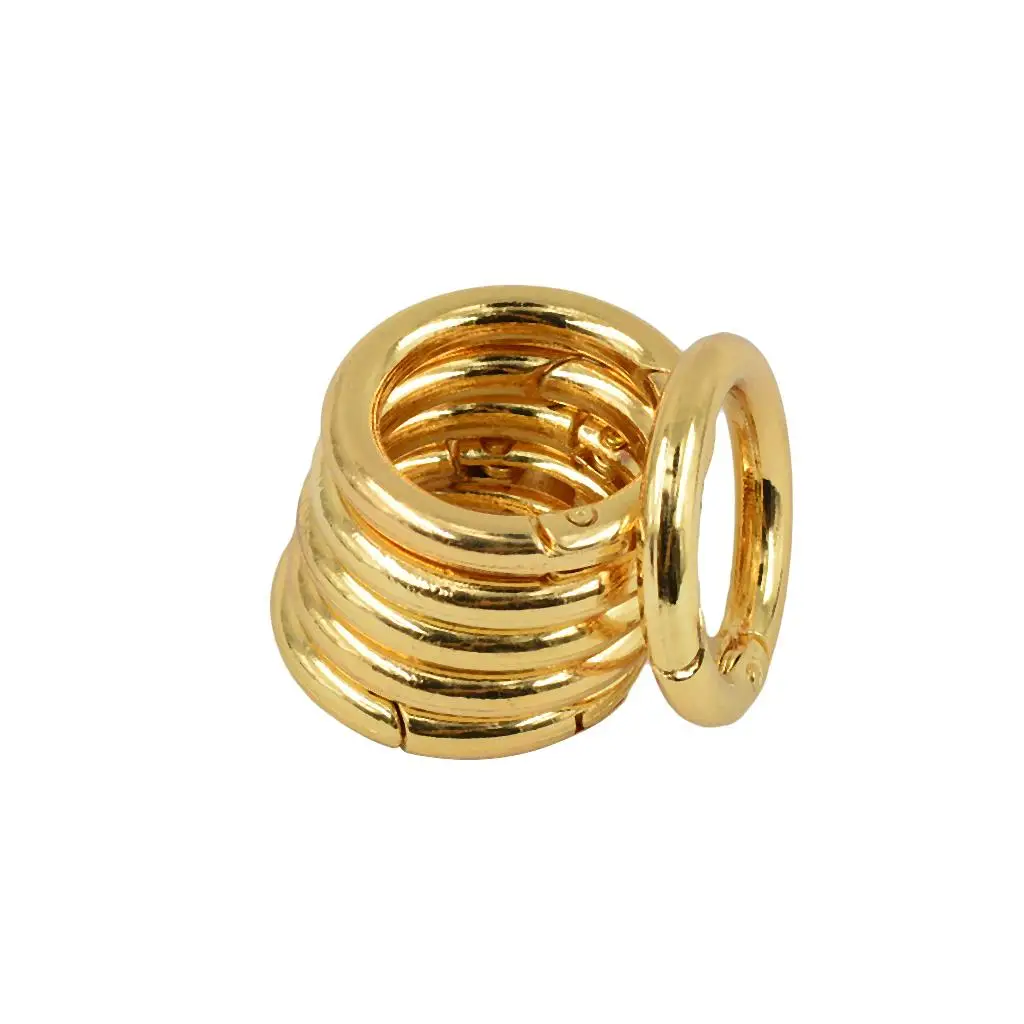 Snap Hook Circle Rings Zinc Alloy Clasp Round Shape Keychain Findings for DIY Jewelry and Dog Leash Crafting