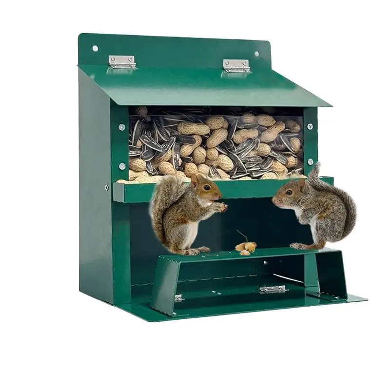 Squirrel Picnic Table Feeder Corn Cob Holder Feeder Weatherproof Decoration For Nature Observation Backyard Wildlife Feeding
