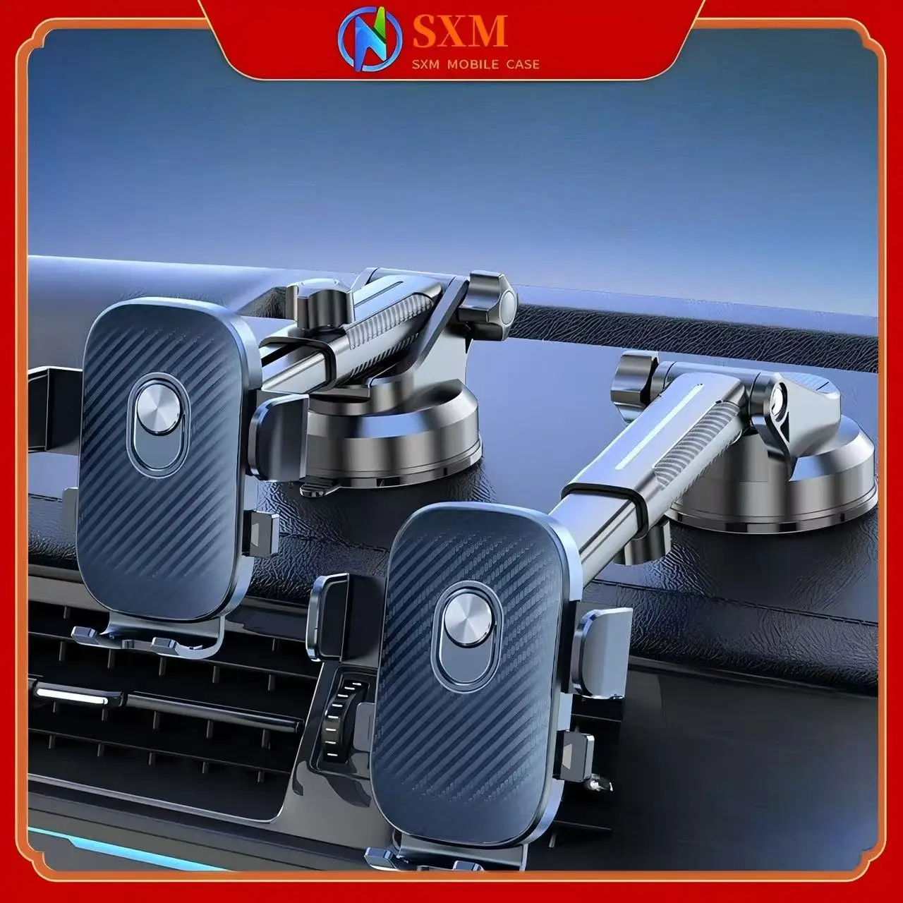 

Car mobile phone holder suction cup instrument panel, center console, navigation bracket stretch adjustment large base