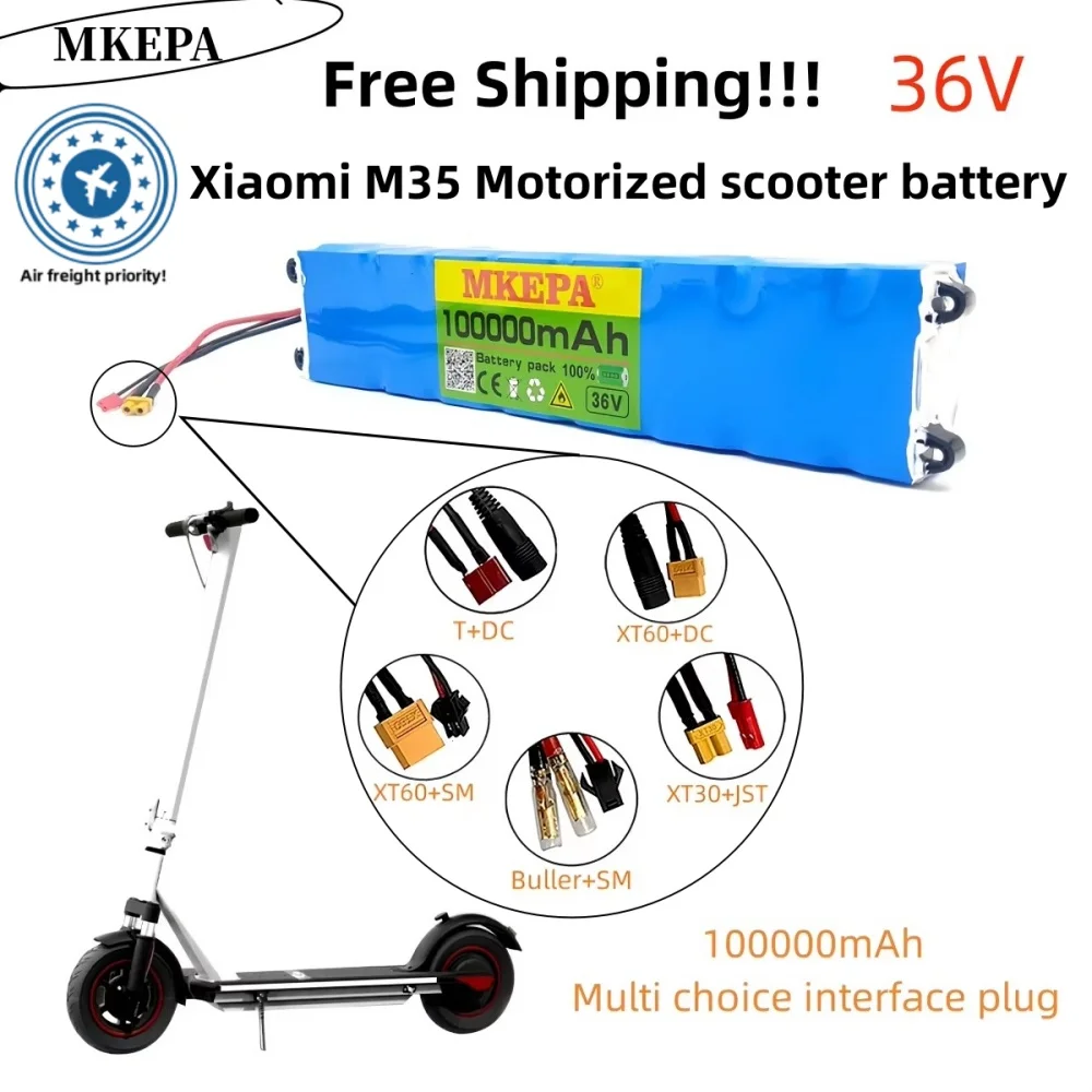 

18650 10S3P 36V 100000mAh battery pack, suitable for 36V M365 electric scooters and 36V high-power electric scooters