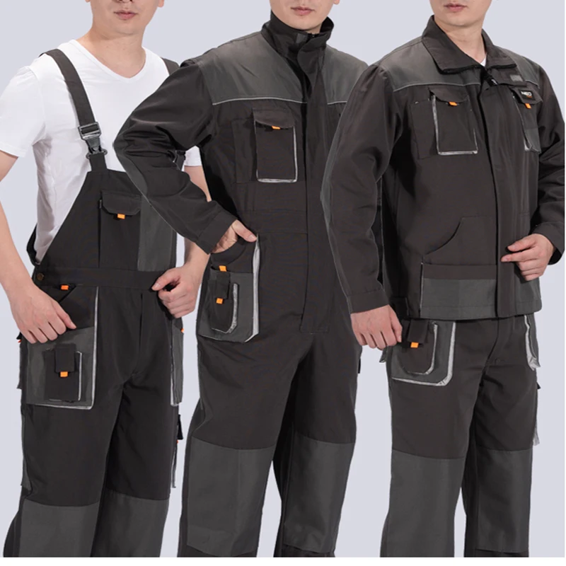 

Welding Suits Working Bib Overalls Protective Auto Repair Strap Jumpsuits Durable Tooling Uniform Mechanic Multi-Pocket Coverall
