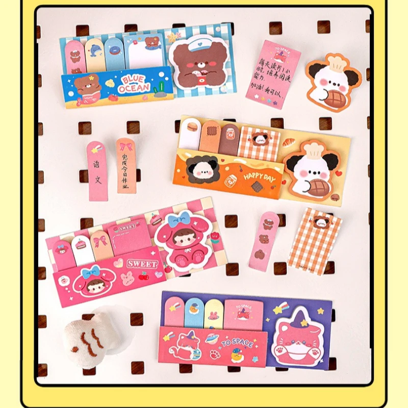 Kawai Stationery Cartoon Combination Sticky Creative Message N Times Sticker Student Small Gifts Cute Handbook Note Paper Lovely
