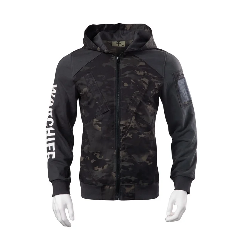 

Men Outdoor Training Sports Camo Military Tactical Jacket Spring Autumn Climbing Hunting Hiking Camp Warm Wearproof Hooded Coat