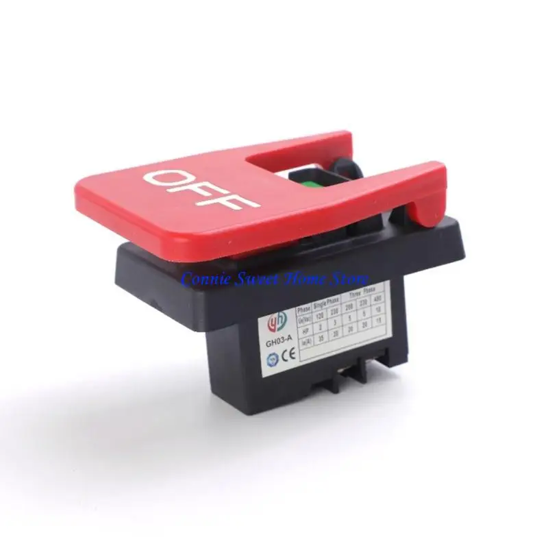 LXAF Emergency Stop Switches Electromagnetic Push Button Safety Power Switches With Large Stop Sign Paddle Easy to Use