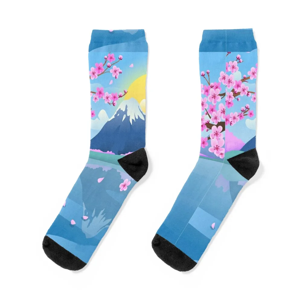 

cherry blossom Socks Lots snow Thermal man winter designer Male Socks Women's