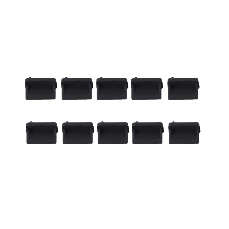 10 pcs Silicone USB port plug dustproof plug stopper protection cap black-A62I