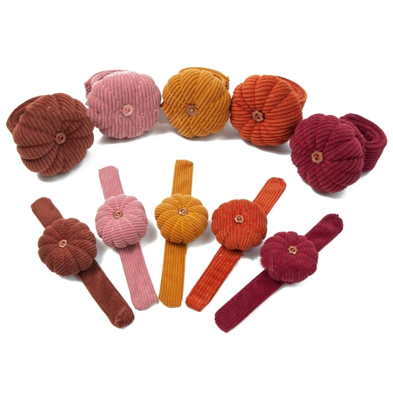 Pumpkin Needle Wrist Pin Cushion Holder Elastic Strap Pincushions DIY Craft Sewing Needlework Stitch Sewing Pin Pad