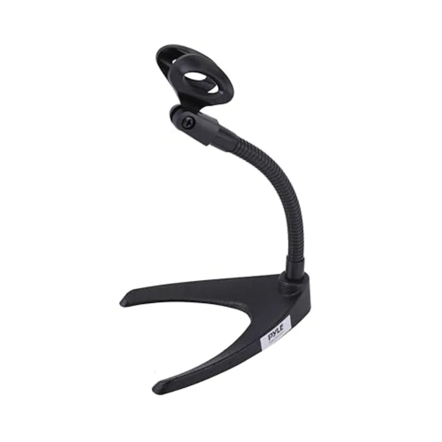 

Pyle Desktop Microphone Stand Universal Tabletop Mic Holder w ible 8.2'' Inch Gooseneck Mount and Solid U Shape Base Perfect fo