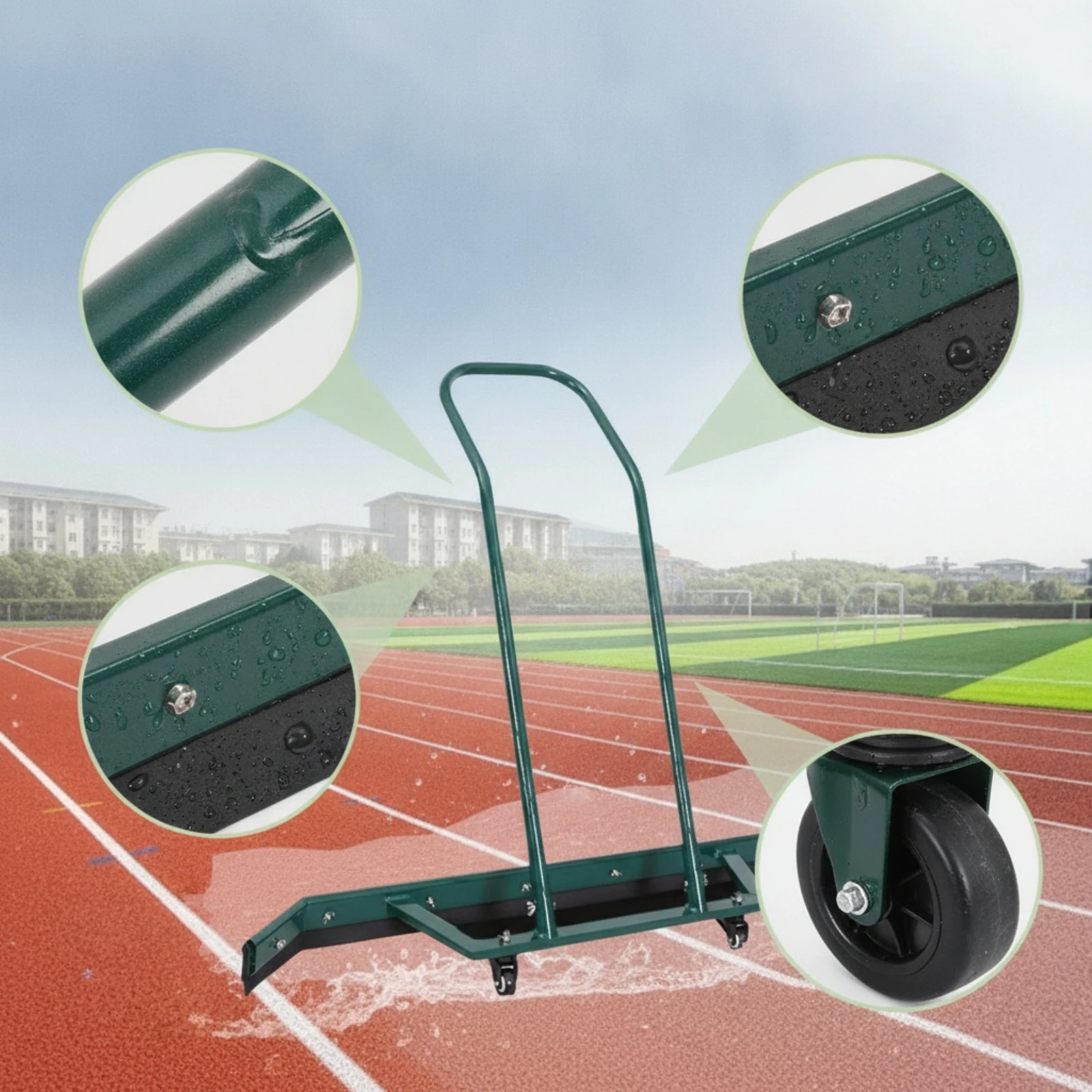 Court Water Pusher Wheeled Tennis Court Squeegee Floor Squeegee with Wheels Wide Water Pusher Heavy-Duty for Facility Managers