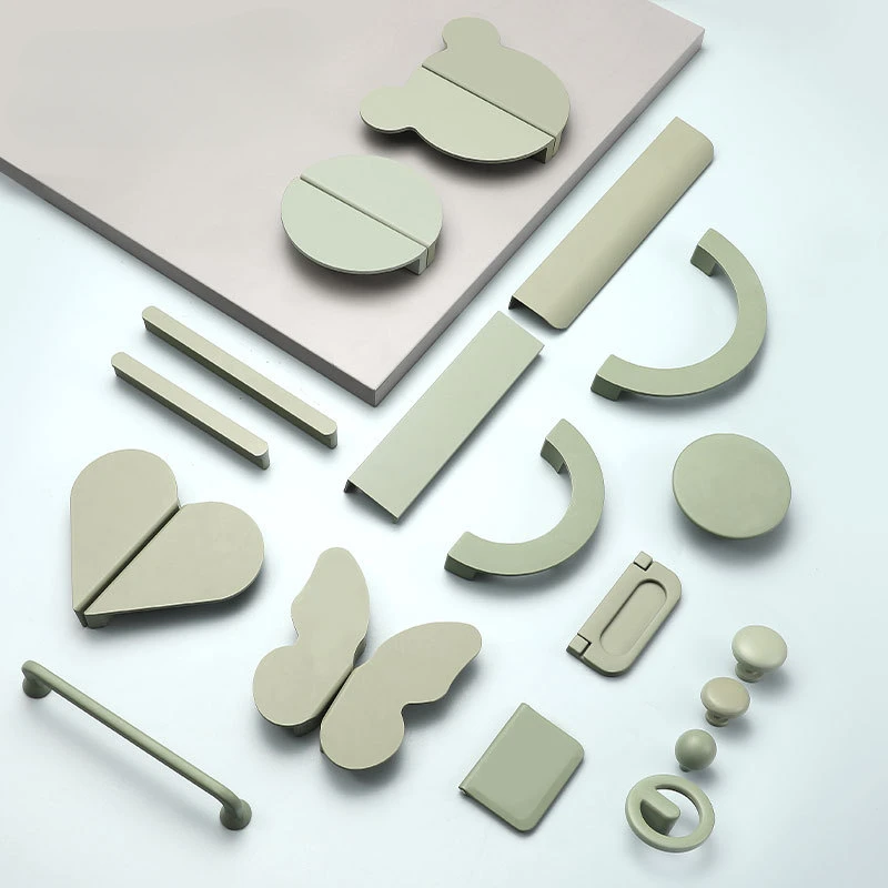 Modern Simple Style Aluminium Alloy Colourful Baking Paint Surface Treatment Cabinet Door Handle Drawer Cupboard Knobszinc