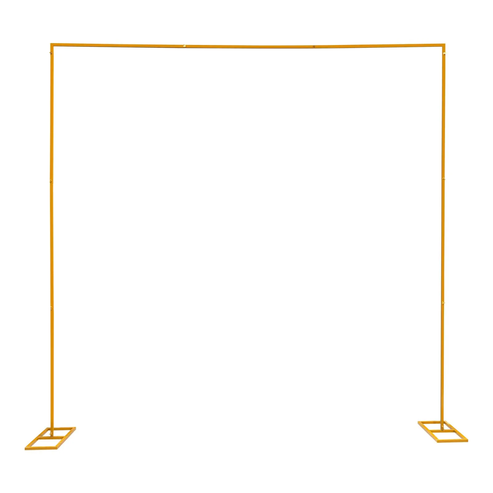 Square Gold Metal Wedding Arch Stand 9.8 X 9.8 FT. with Base Backdrop Decoration