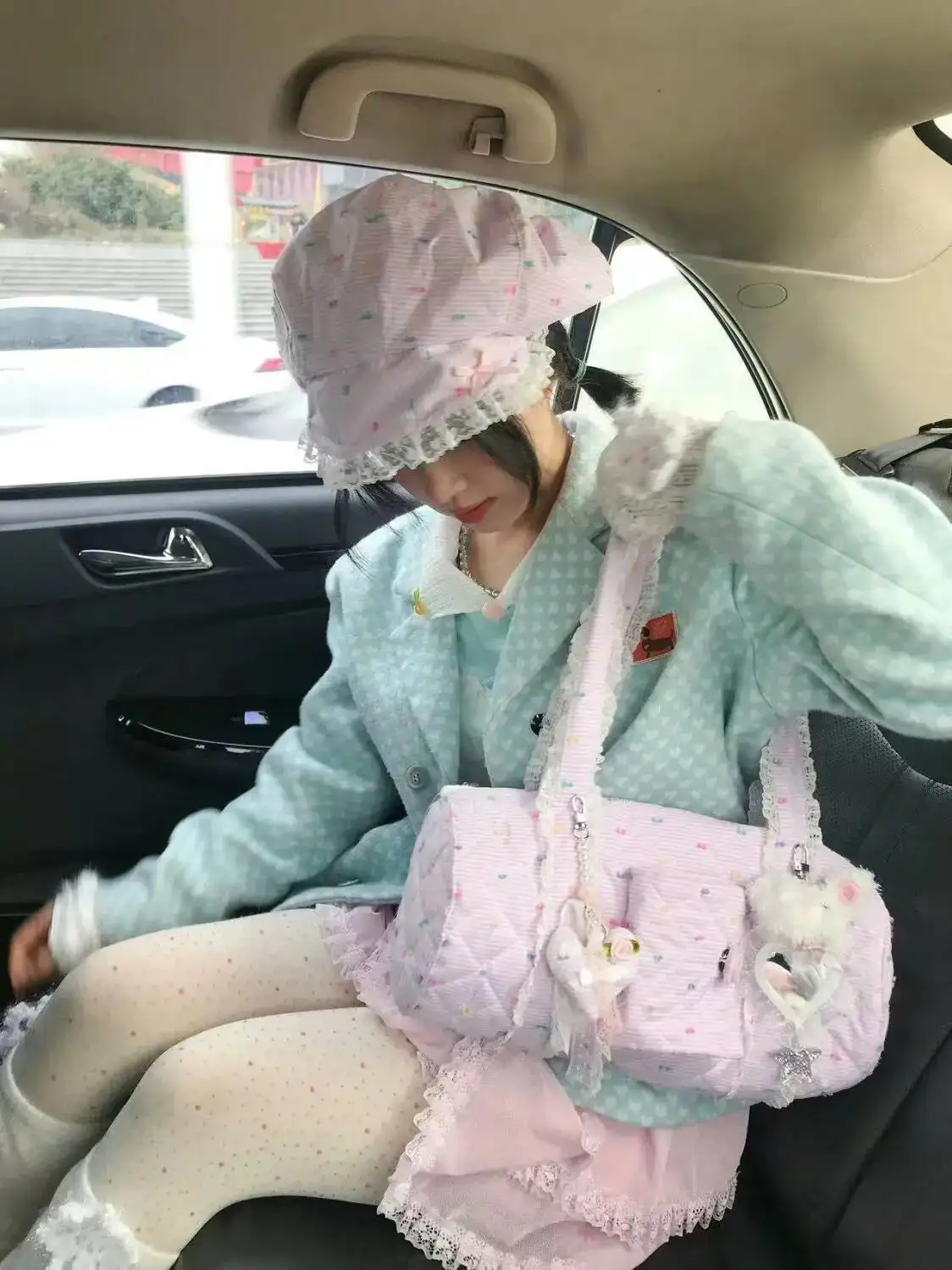 Bloom Candy Dot Canvas Y2k Handbag Wallets Women Versatile Pocket Casual Underarm Bag Female Haruku Aesthetic Shoulder Bags