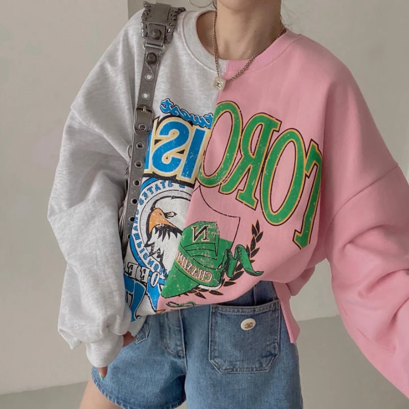 الرجعية تنوعا مطبوعة اللون بلو البلوز الكورية Sle طويلة Sve جولة Ne القطن البوليستر مزيج تخفيف ودية