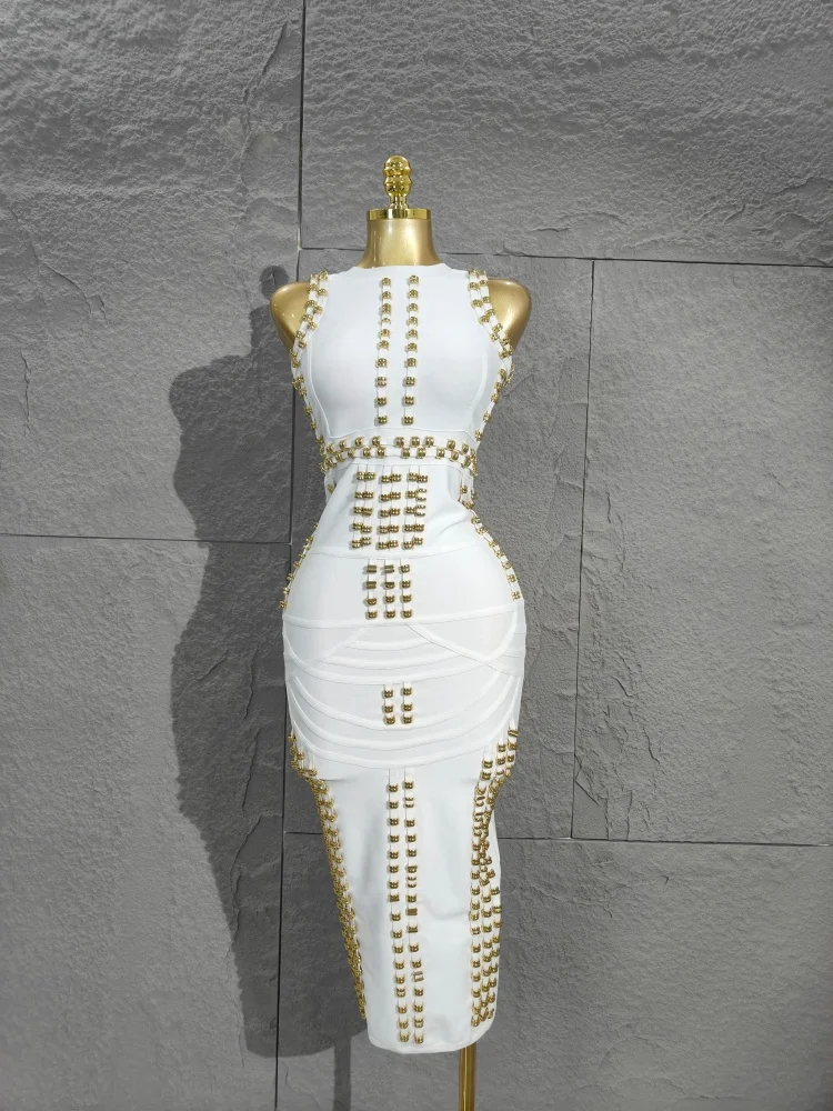 

Платье миди из натурального искусственного шелка - высококачественное, без рукавов с бусинами, толстая трикотажная резинка для винтажных вечеринок