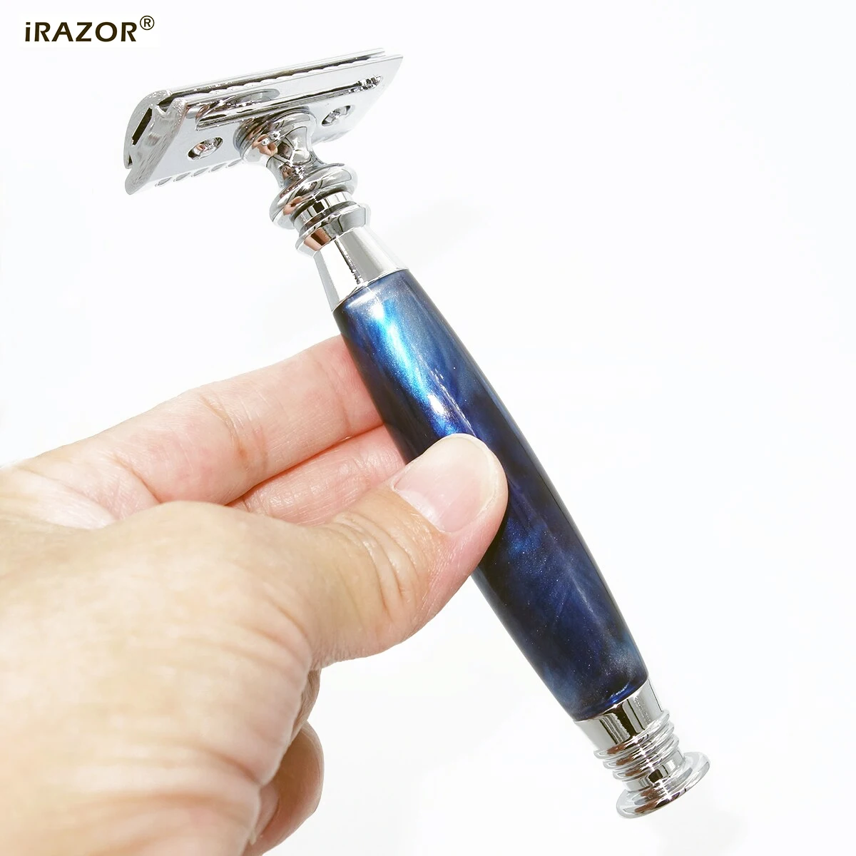 iRAZOR Classic Safety Razor Double Edge Mens Hair Removal Manual Shaver Machine with 10 Original Blades Birthday Gift for Him