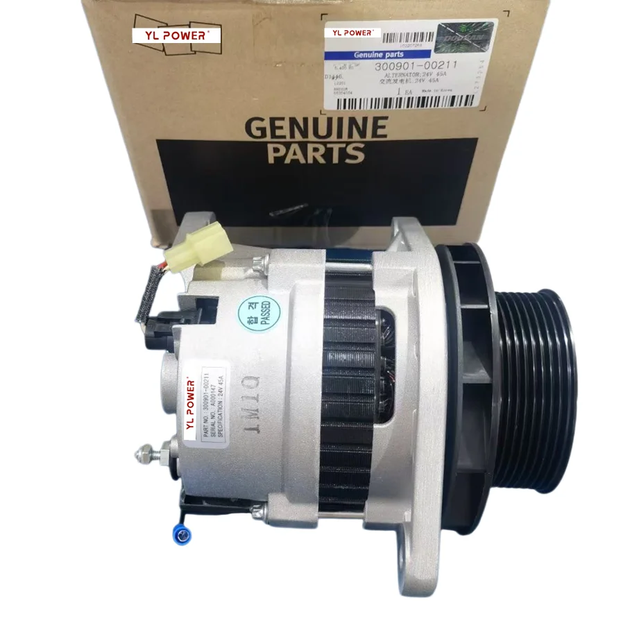 

OEM High Quality 24V 45A ALTERNATOR FITS DAEWOO DOOSAN Generator ENGINES 300901-00211 Made in Korea