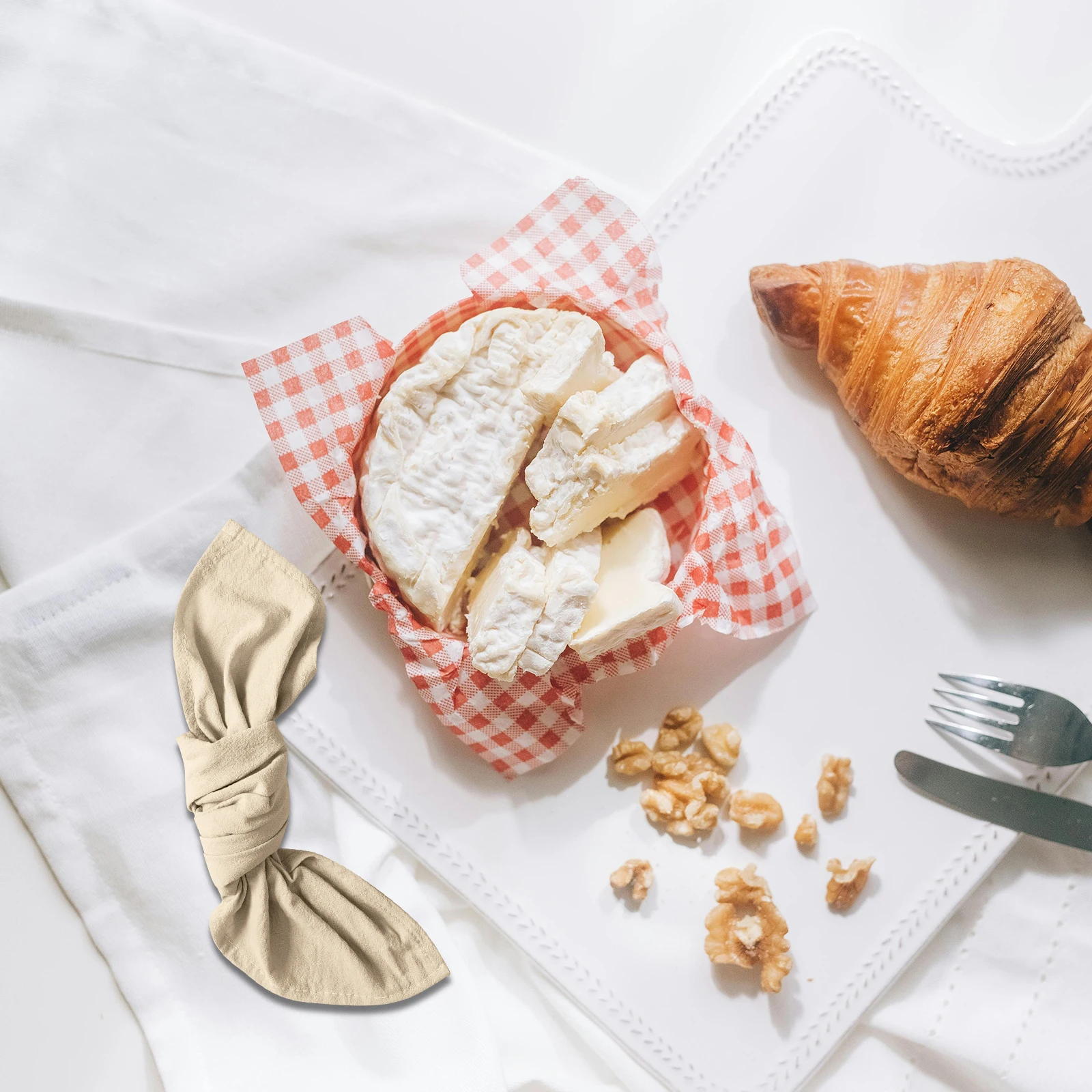 

12Pcs Natural Cotton Cloth Napkins 40cm Washable Reusable Soft Pink for Weddings Banquets Home Decor Natural Napkins