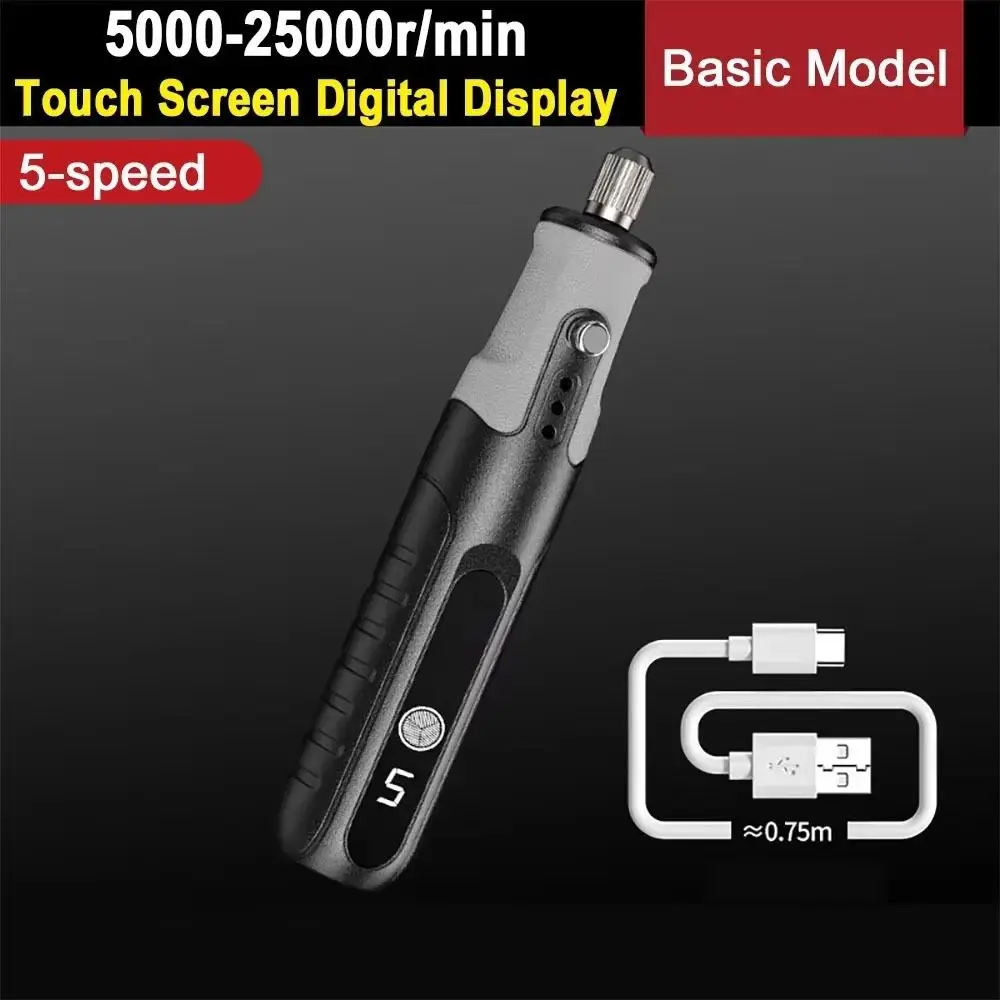 

5-speed Regulation Electric Drill Wireless Touch Screen Multifunctional Drill Power Tool Set High Quality Handheld Drill Grinder