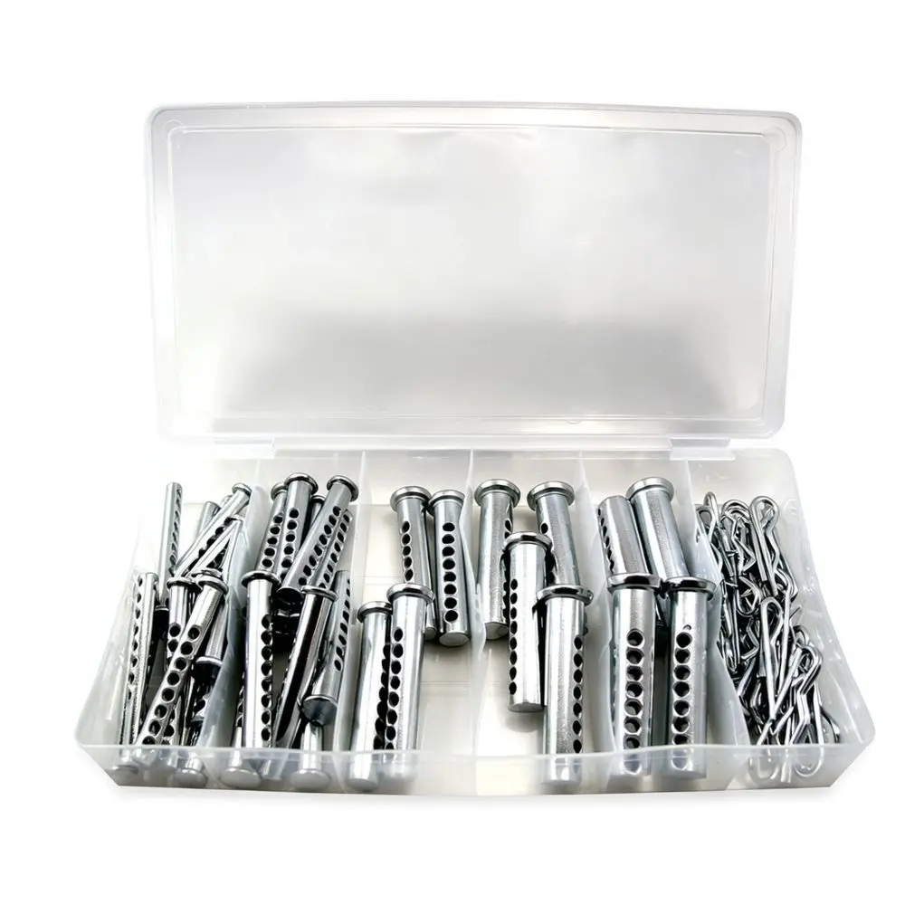 Assorted Zinc Plated Steel Fastener Kit Hairpin R Clips Hardware For Industrial Equipment Trailer And Garden Maintenance