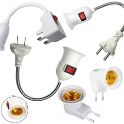AB ABD İngiltere Tak E27 Lamba Tabanı Esnek Viraj Mobil Test Işığı Soket Işık adaptör fişi Anahtarı Lamba Tutucu LED Masa Lambası