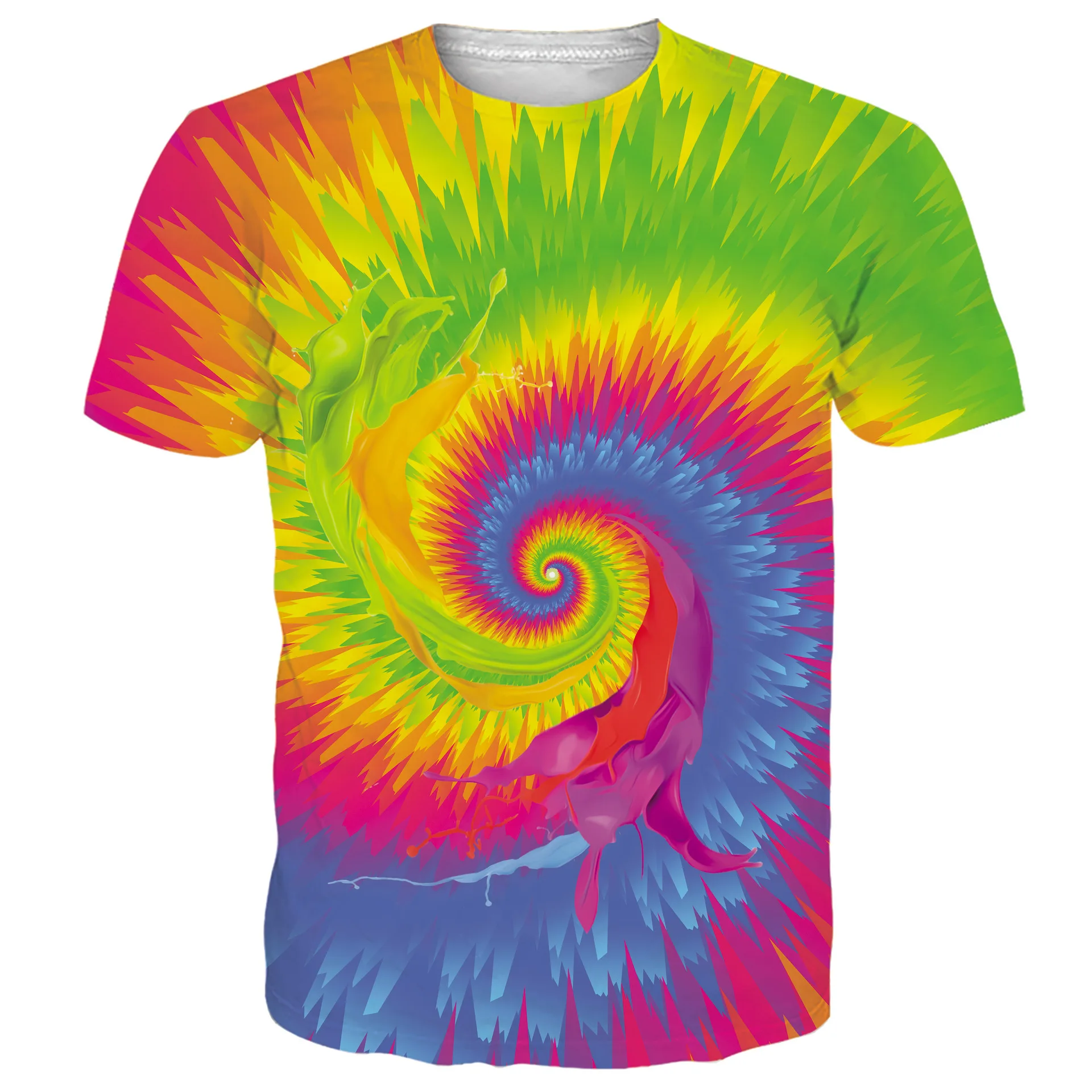 Hip hop Men's vortex Short Sleeve Crew Neck T-shirt Summer Outdoor Special Casual Comfort Tops Harajuku Oversized Woman S-7XL