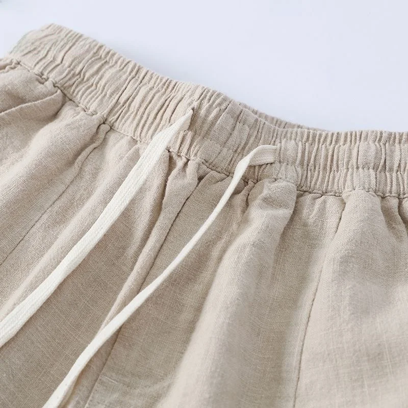 

Высококачественные мужские летние винтажные тонкие повседневные брюки из хлопка, шелковые свободные брюки, молодежная повседневная одежда