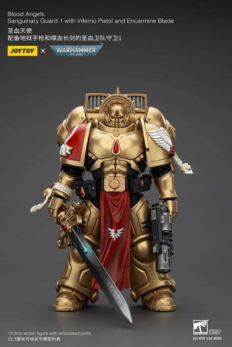 

JOYTOY Warhammer 1/18 Action Figures Blood Angels Sanguinary Guard Sanguinary Guard 1 with Inferno Pistol and Encarmine Blade