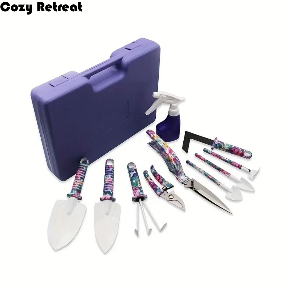 5-10pcs-floral-print-horticultural-planting-tools-set-non-slip-grip-rake-planting-garden-tools-kit-pruner-sprayer