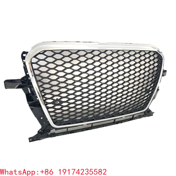 For Full Mesh ABS Black And Chrome Color Car Front Grille For Q5 SQ5 Upgrade RSQ5 2013 2014 2015 2016 2017 No Logo