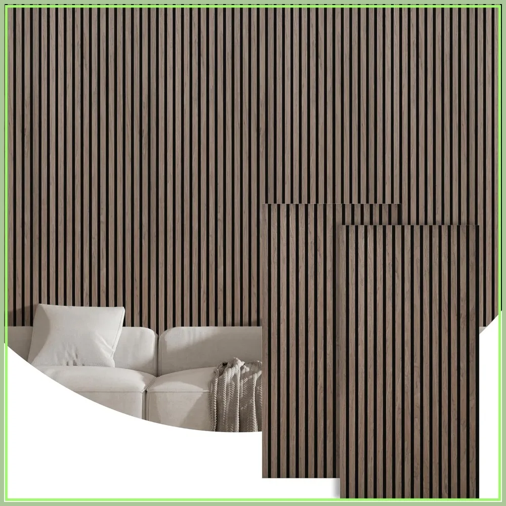 2 Packs Acoustic Wall Panel, 47.2"x23.6" Wood Slat Soundproof Panels, Sound Absorbing for Office, Home Theater, Studio, Walnut