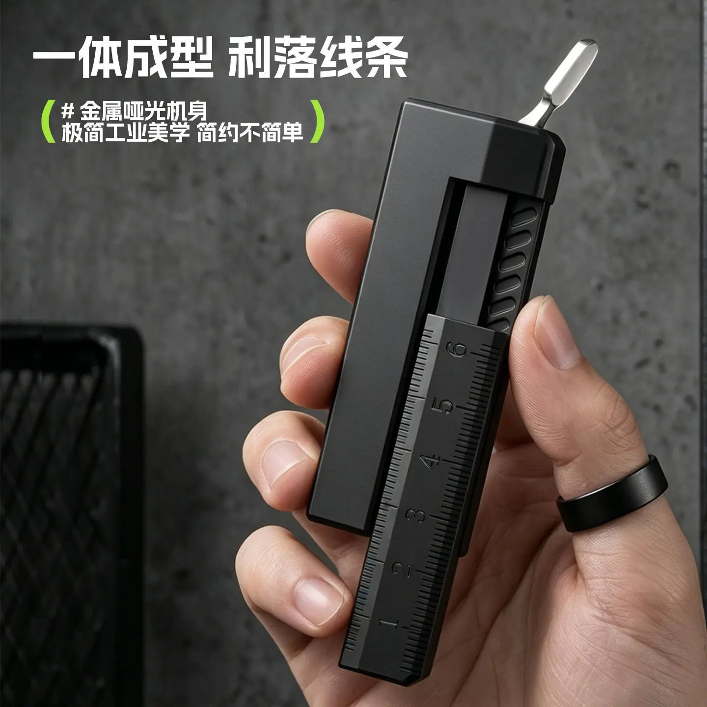 New Windproof Jet Flame Gas Lighter with Scale Ruler Multi-functional Cigarette Lighter Stylish Smoking Accessory & Men's Gift