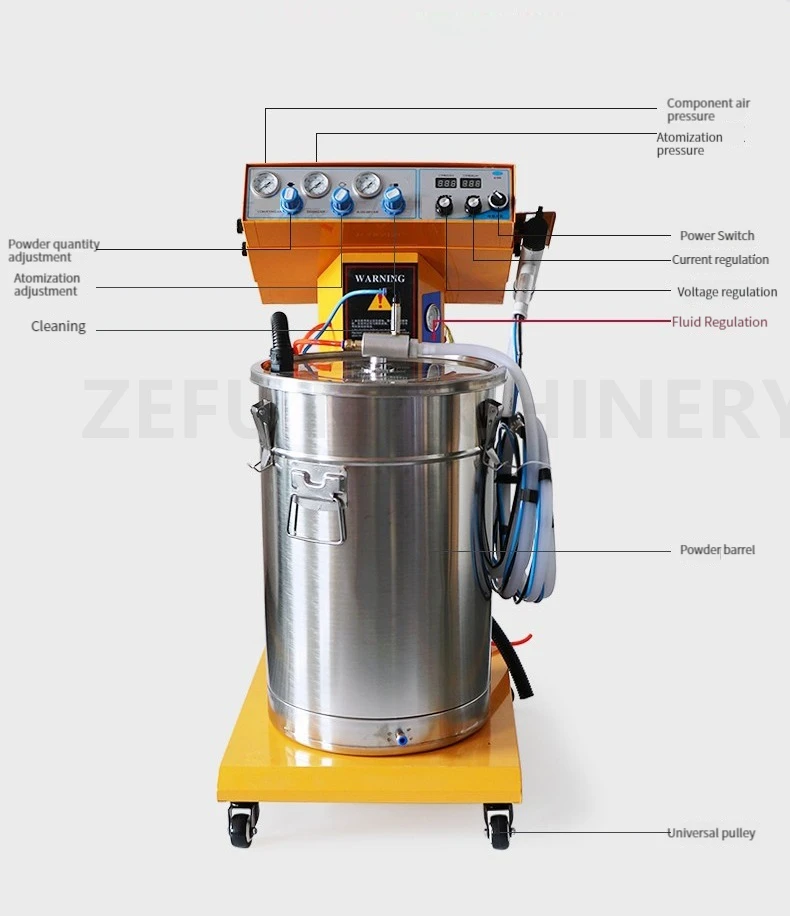 Electrostatic Powder Coating Machine Powder Paint System with Manual Powder Coating Spray Gun