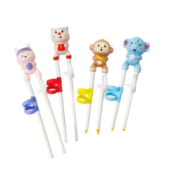 1 Pair Baby Learning Training Chopsticks Cartoon Animal Beginner Chopstick Tableware Kids Eating Training Helper Baby Tools