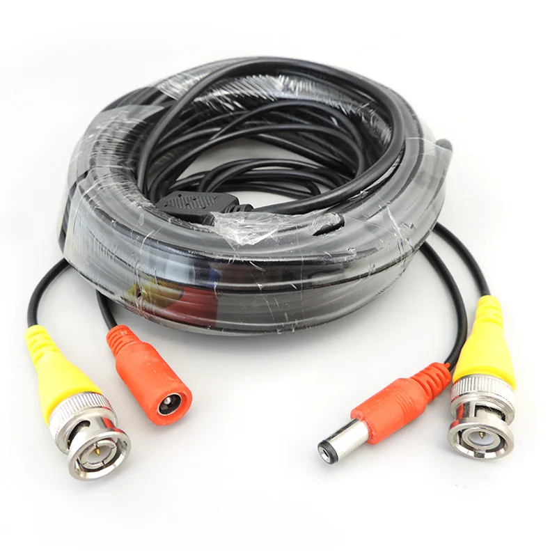 5M/10M/20m/30M BNC male Cable Output to DC 5.5x2.1mm Plug extension wire cord for Analog AHD Surveillance CCTV DVR Camera q1