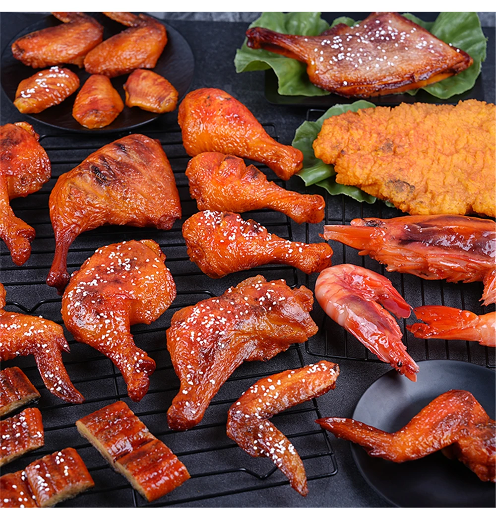 Grilled duck leg fake simulation food props hotel restaurant decoration Roasted Chicken Wings drumstick Shrimp model