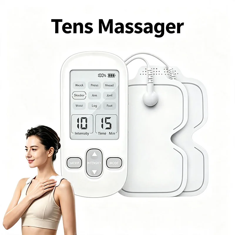 TENS Massager EMS Muscle Stimulator Electric Body Massage Machine Mini Massage Pad Portable Rechargeable Shoulder Neck Waist Leg