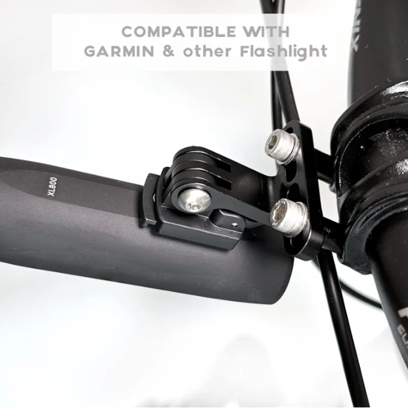 CNC-Aluminium-Fahrradlenkerhalterung für GoPro Action-Kamera & Fahrradlicht, kompatibel mit Garmin Computer, Dual-Purpose-Halterung für – Detail 4
