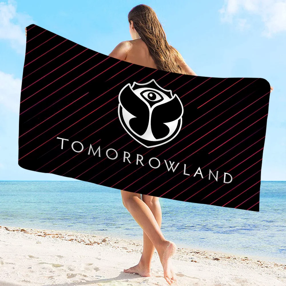 Tomorrowland music Logo Anime Beach Swimming Towel Soft Absorbent Washcloth Children\'s Gifts for Kids Travel Camping Gym