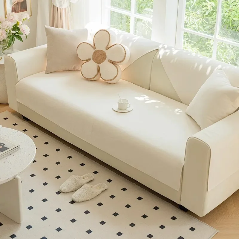 Chenille Sofa Cushion 2024 New High-end Cushion Simple Modern Non-slip Sofa Cover Cover Cloth Back Towel