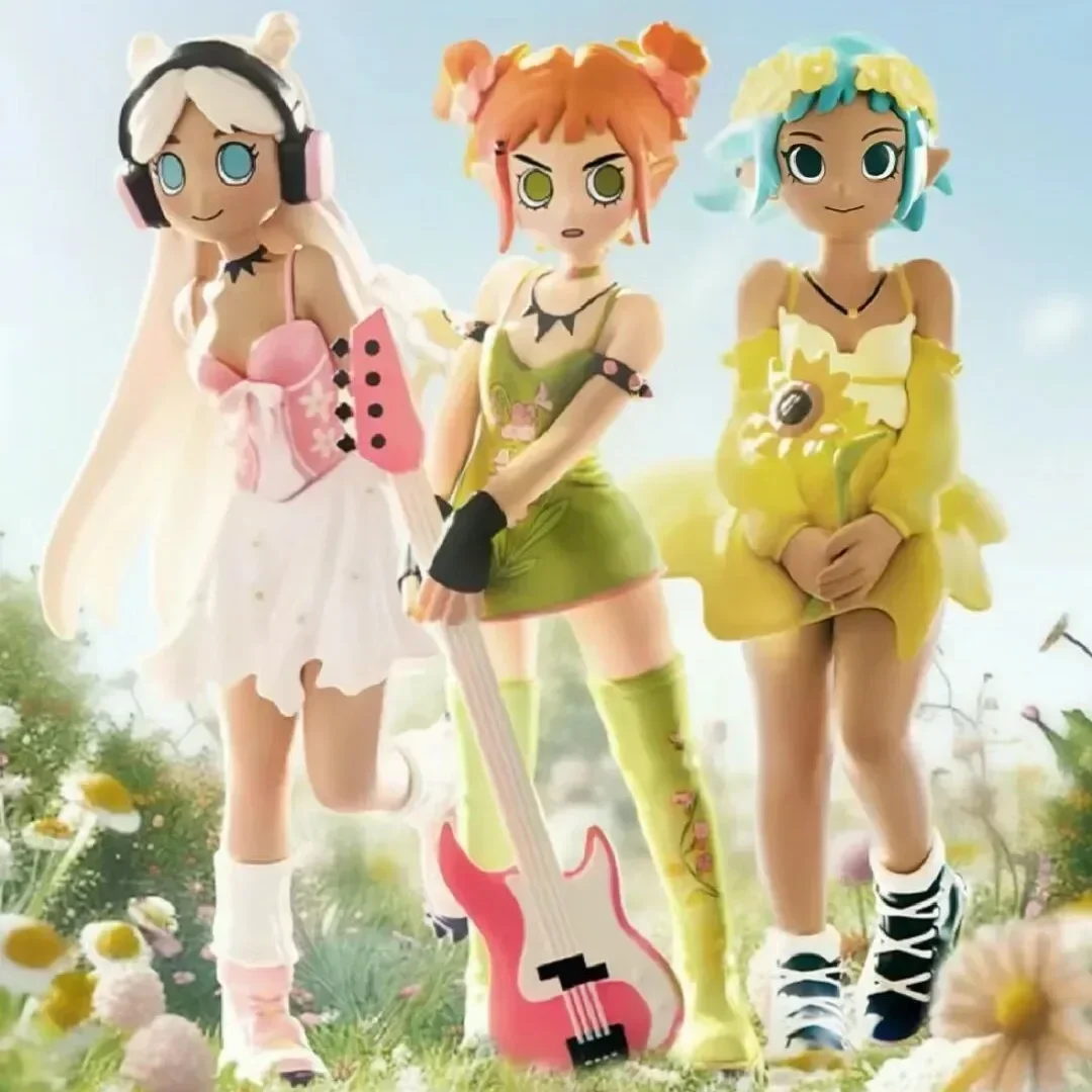 Peach Riot Punk Fairy Series Poppy Gigi Frankie Girl Anime Figure Collectible Model Desktop Decoration Kawaii Figurine Toy Gift