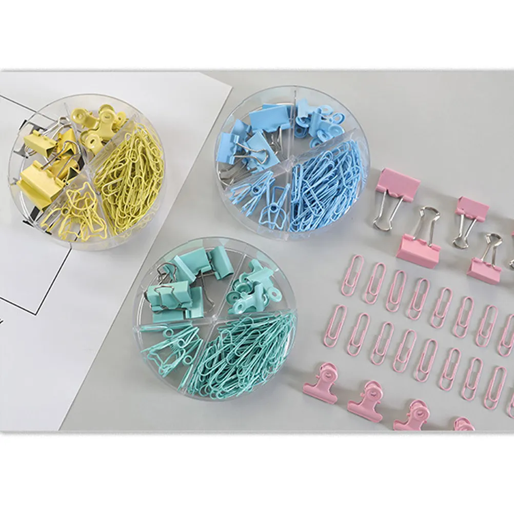 2Sets Metal Document Clips Bright Multifunctional Paper Holders File Clips for Office Study Work Station Organizer