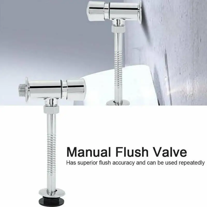 Urinal Toilet Flush Valve Button Type Manual Delay Automatic Shutoff Push Urinal Valve Straight For Public Toilet Bathroom Parts