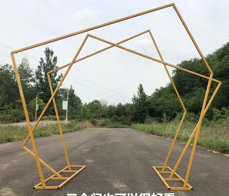 New wedding props iron large-scale pentagonal frame outdoor forest arch stage background alien arch frame