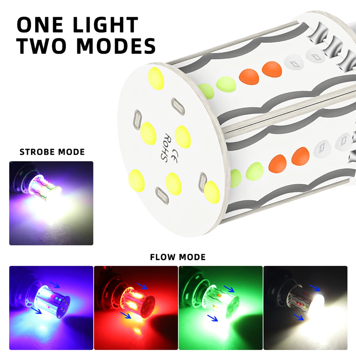 2pcs LED 1157 Bulb Brake Light Motorcycle 1157 Bay15d P21/5 W Flashing Motorcycle LED Parking Taillights Flashing Warning Light view 6