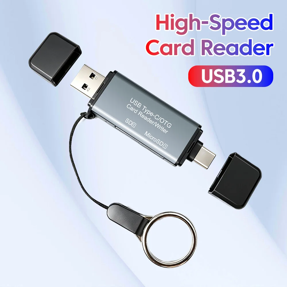USB3.0 2-in-1  TF/SD Card Reader USB A+C to SD+TF Dual Card Dual Reading Adapters For Cellphones Tablet Laptop Desktop Computers
