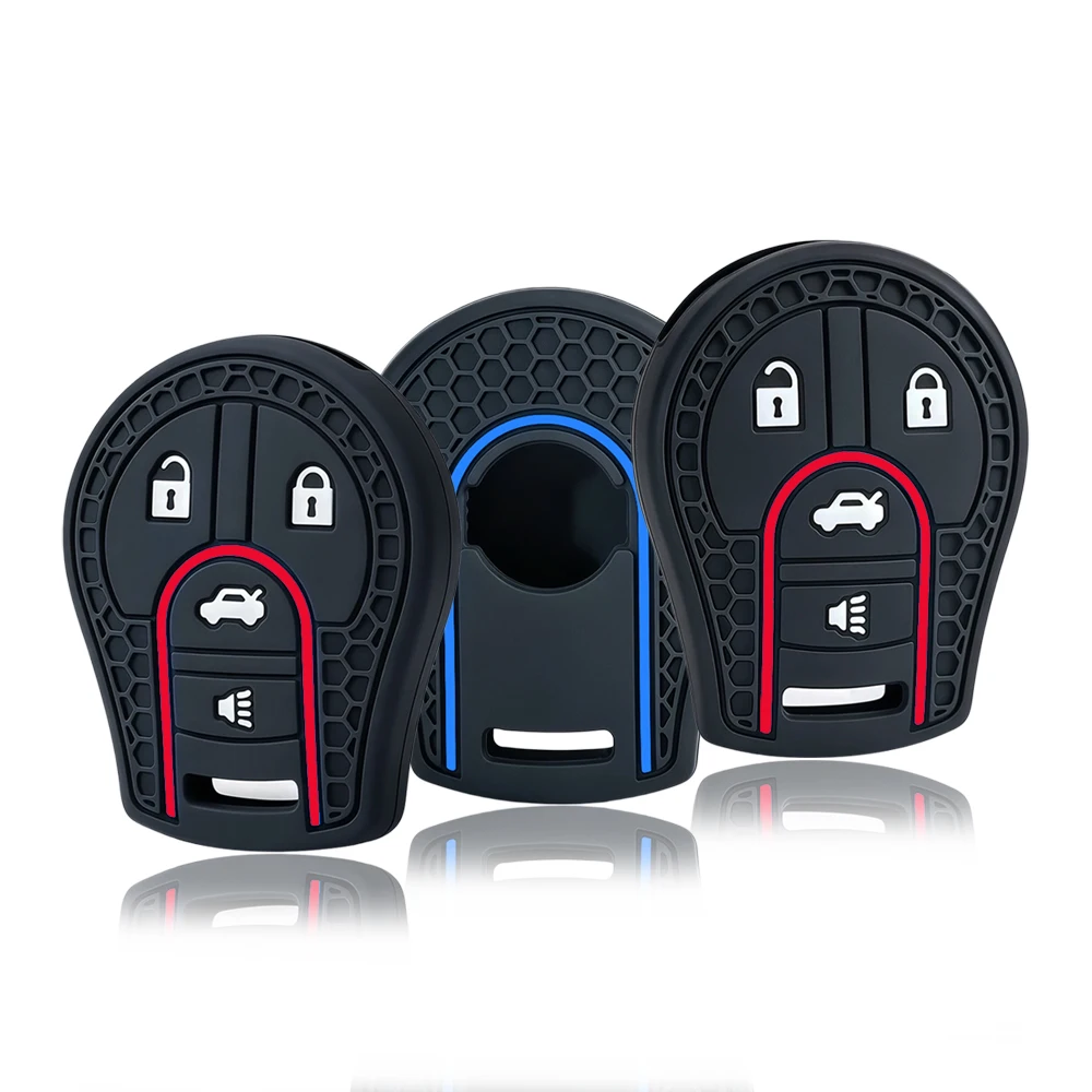 New Silicone Remote 4 Buttons Car Key Case Cover Shell for Nissan Maxima Versa Altima Sentra Tiida Armada X-Trail Accessories