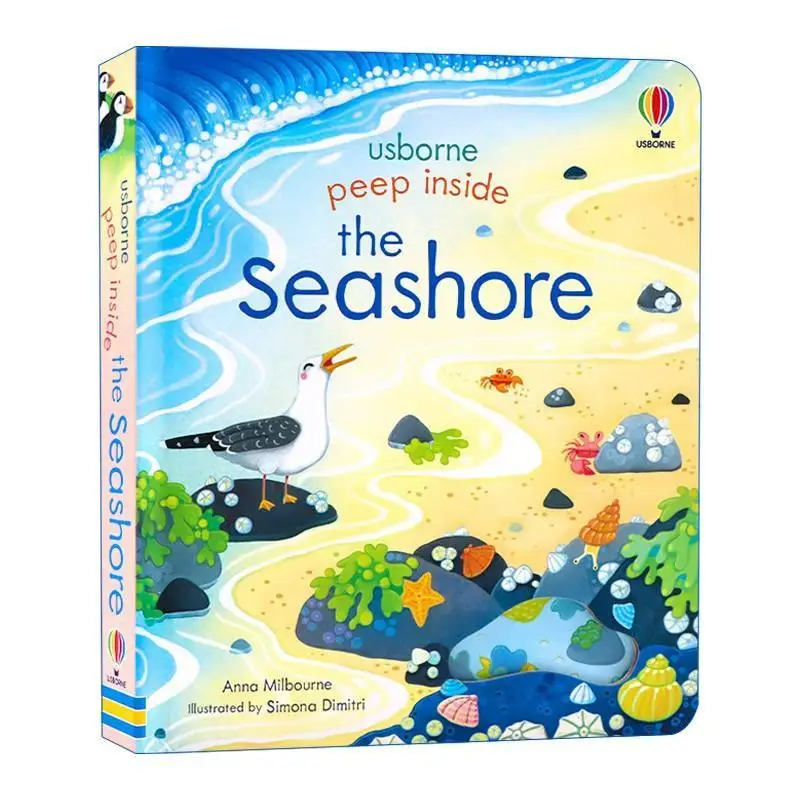 Usborne Peep Inside The Sea Shore English Learning Flap Picture Book Educational 3d Flap Picture Books Children Reading Book